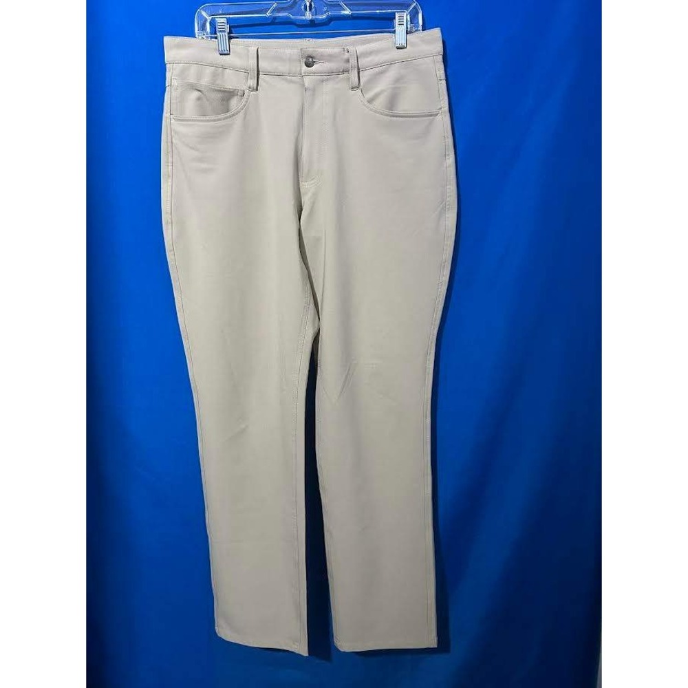 FootJoy Mens Athletic Fit Golf Pants Khaki Tan 33x30 Stretch FJ Performance